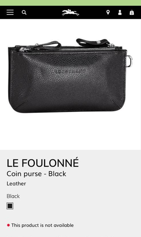 Longchamp | Bags | Nwt Longchamp Le Pliage Cuir Leather Zipped Coin Purse  Black Authentic | Poshmark
