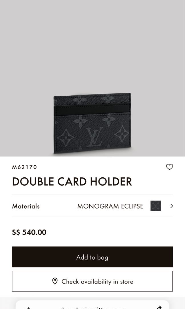 Shop Louis Vuitton Double Card Holder (M62170) by HOPE