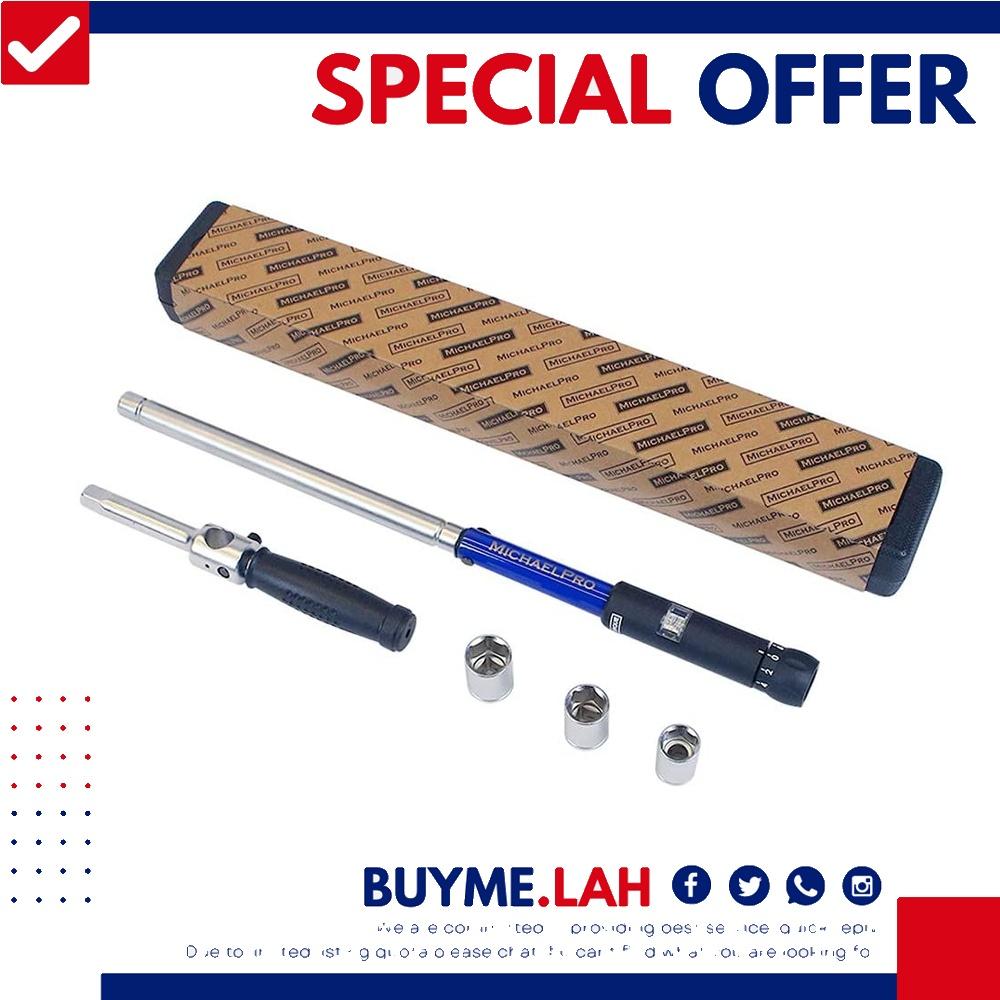 MichaelPro MP001002 Click Through Torque Wrench 1/2 Inch Dr with 3