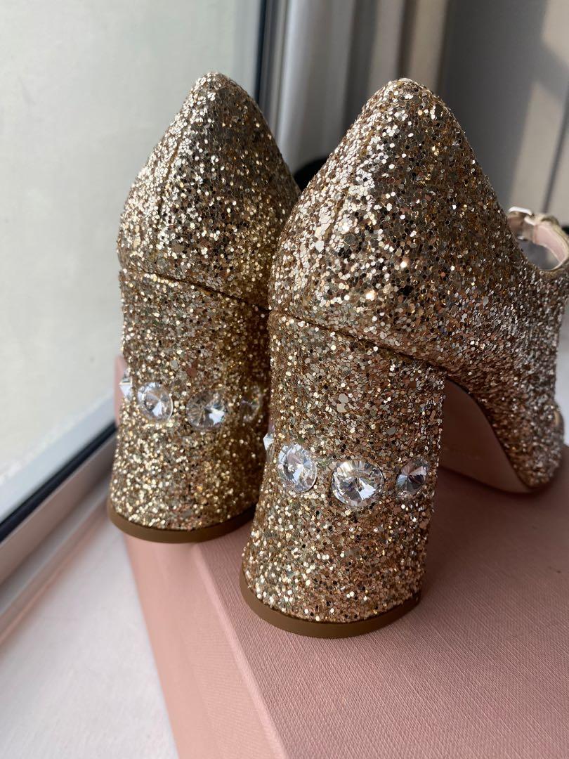 Gold sparkly clearance pumps