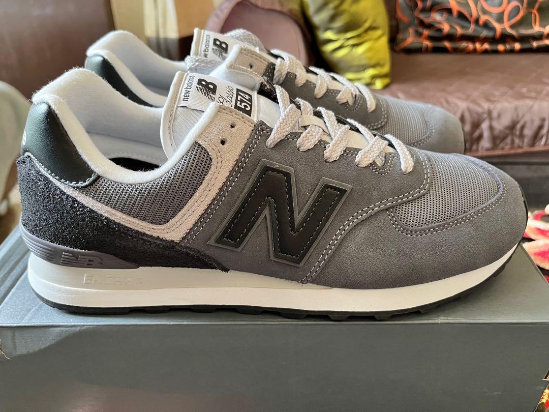 New Balance 574 Grey Black Men s Fashion Footwear Sneakers on