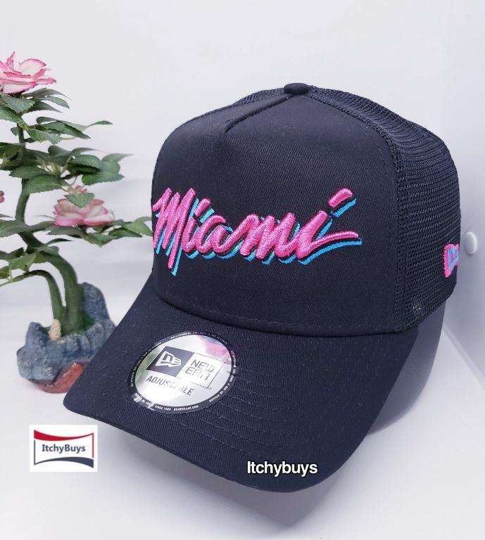 New Era Miami Heat Vice BLACK Edition A Frame Trucker 9Forty