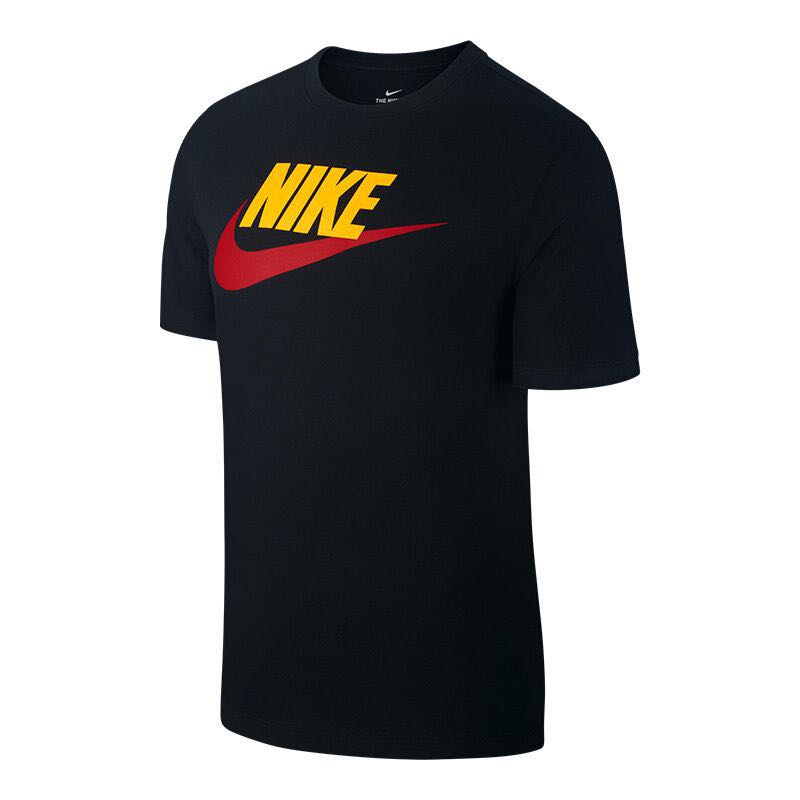 Nike solid men round neck black T-shirt 