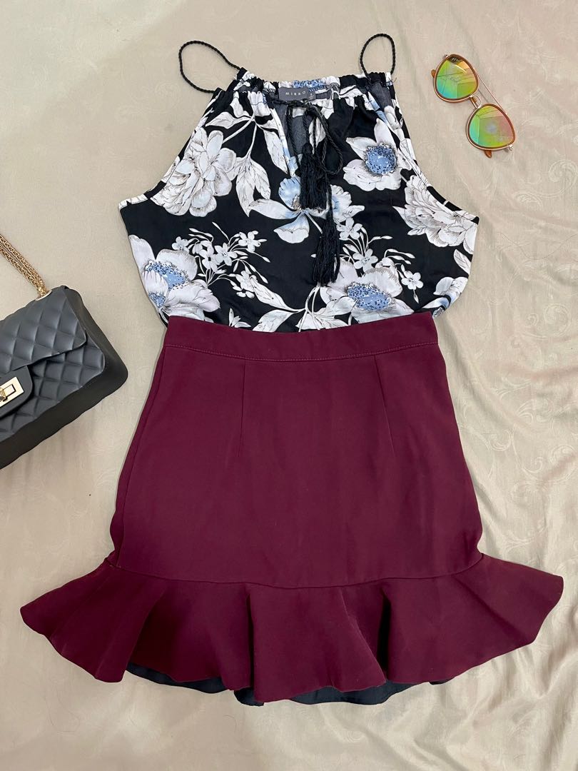 One set halter top \u0026 mini skirt, Fesyen 