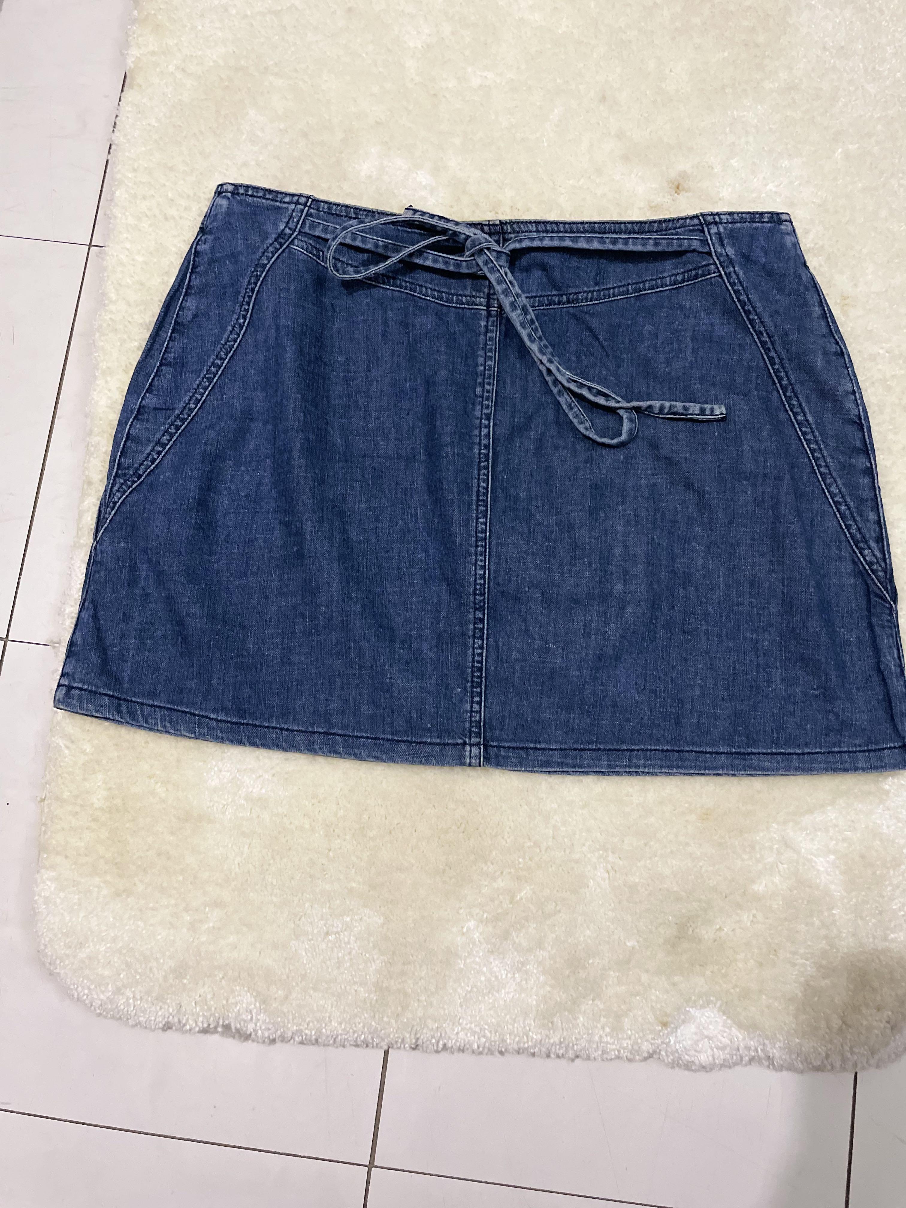 New Womens Marks & Spencer Per Una Blue Denim Skirt Size 24 22 20 18 