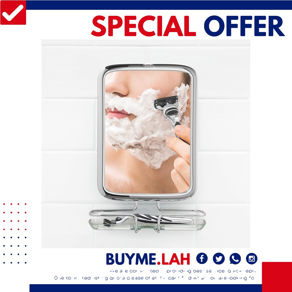 OXO Good Grips Fogless Shower Mirror, Furniture & Home Living, Home Decor, Mirrors on Carousell