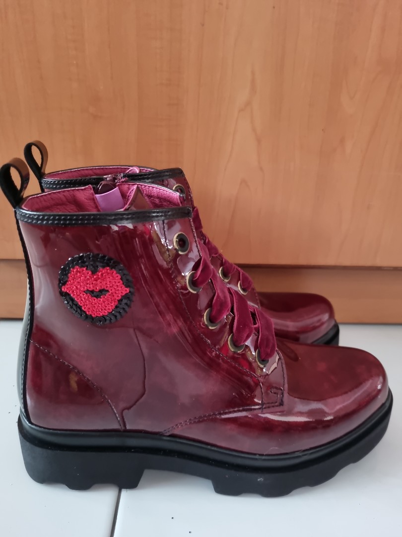 Girls maroon boots cheap