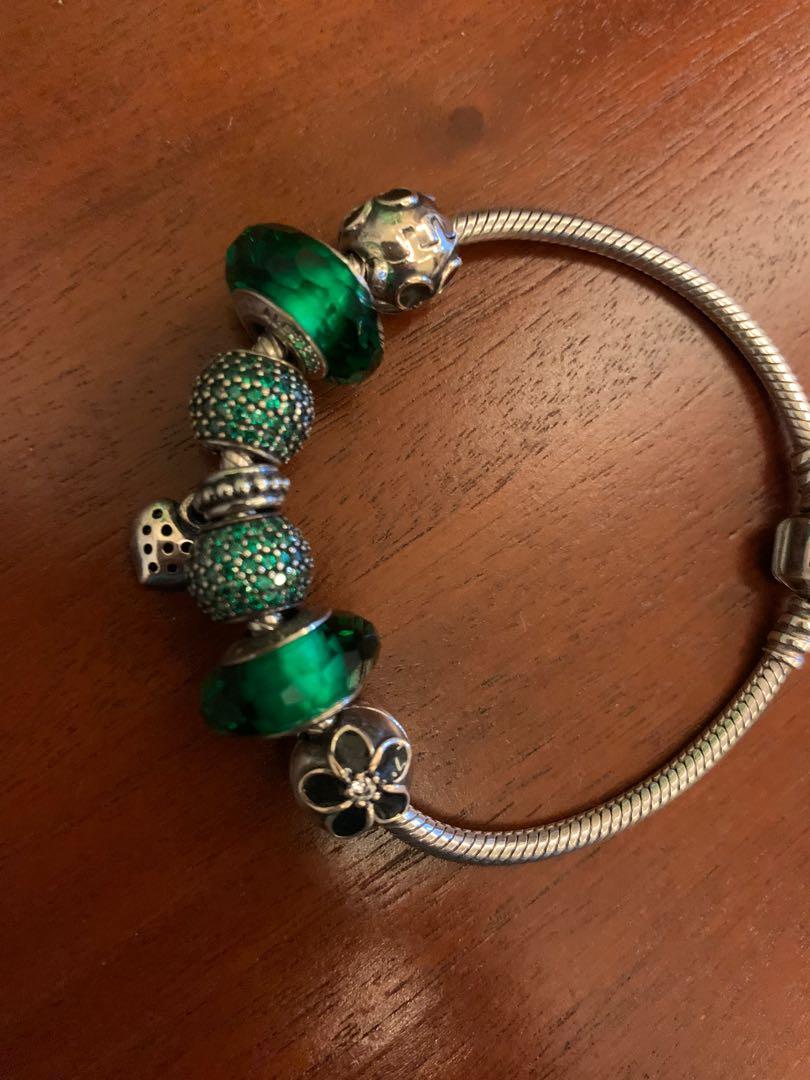 Pandora Inspired Full Set Beaded Charm Bracelet - Turquoise