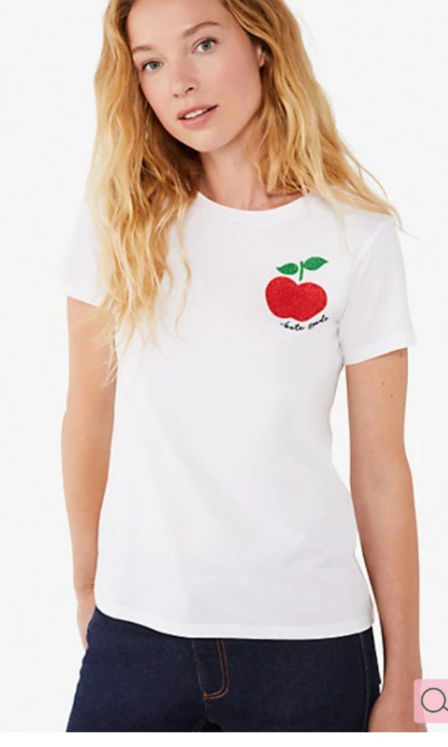 PO Kate Spade Crystal Apple t shirt (OOS), Women's Fashion, Tops, Other  Tops on Carousell