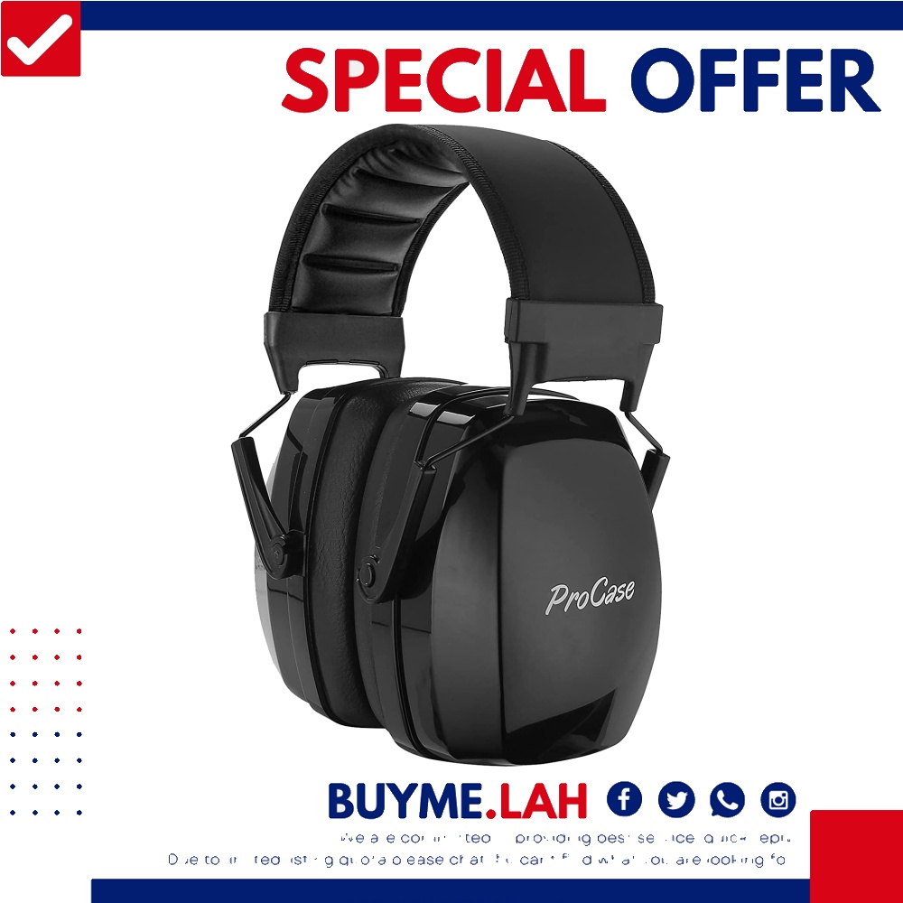 ProCase Noise Reduction Adjustable Headphones, 35db Highest NRR Hearing