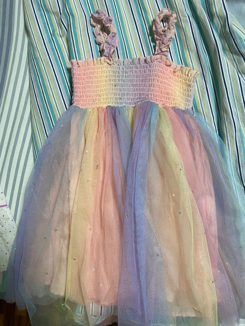 Rainbow dress for 5 on sale year old