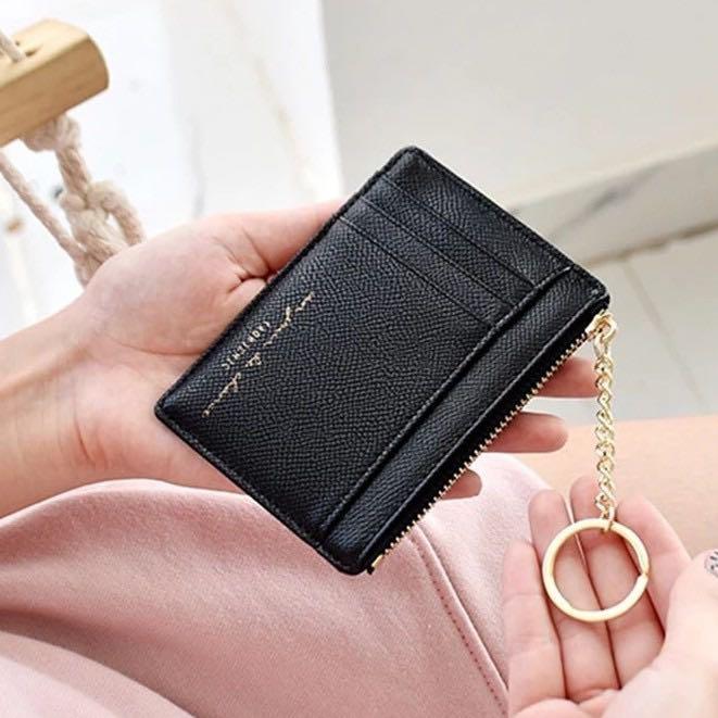 New Brand Super Thin Small Wallet Slim Women's Leather Key Chain ID Credit  Card Holder For Female Ladies Mini Coin Purse