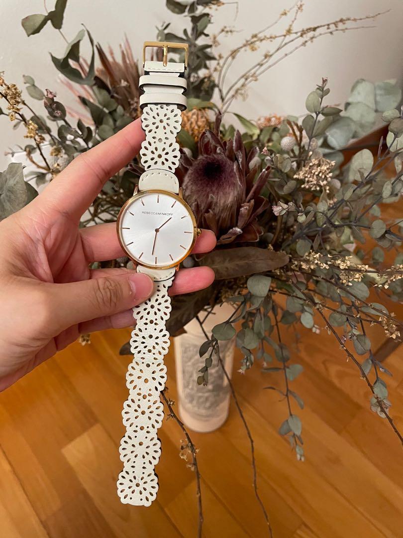 Rebecca Minkoff white scallop watch Women s Fashion Watches Accessories Watches on Carousell
