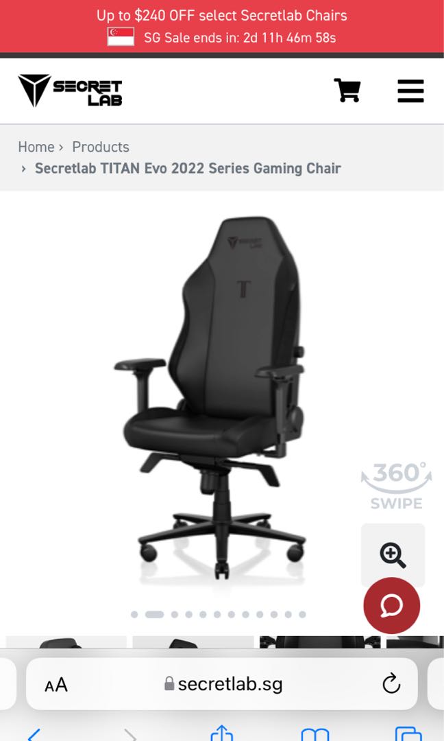 [URGENT] Secret Lab TITAN EVO 2022 Series (Small) c/w MAGNETIC HEAD ...