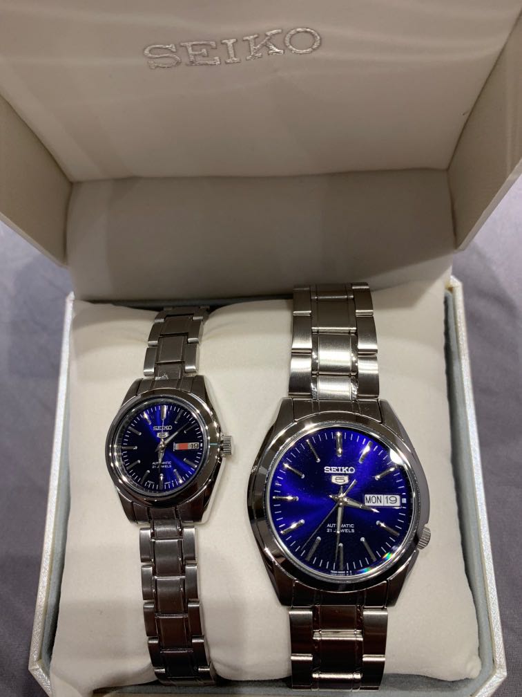 Seiko 5 Automatic Matching Couple Watches Selling As A Pair for $200 No  Nego , Luxury, Watches on Carousell