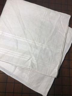 Set of 2: White Unisex Handkerchief