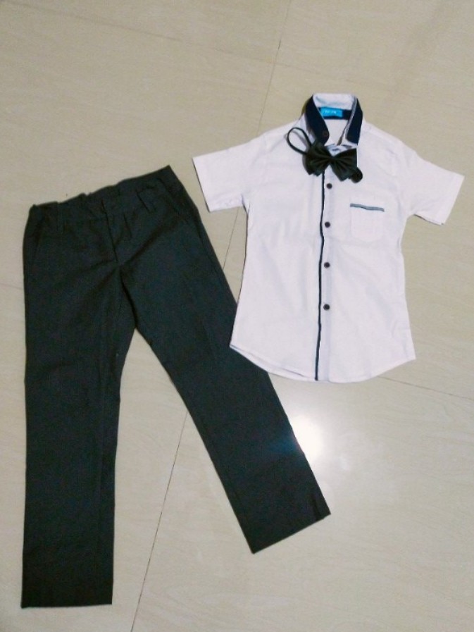 Polo and black pants sales