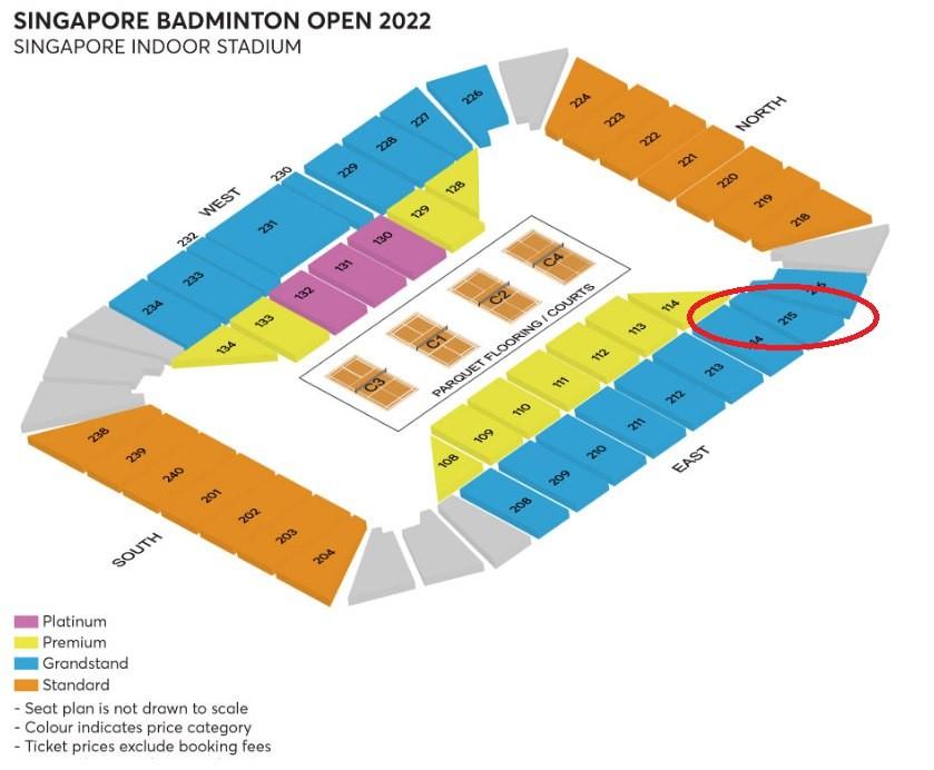 2x Singapore Badminton Open tickets grandstand seats, Tickets