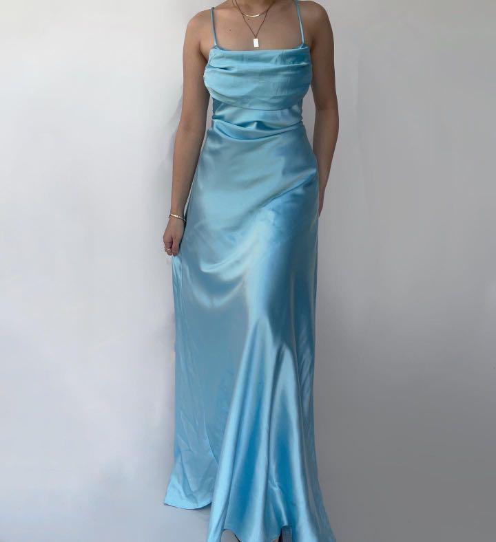 Sky Blue Silk Dress