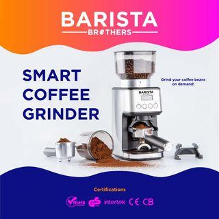Smart Coffee Grinder Conical Burr Fit for 58mm/51mm Portafilter and with Canister by BARISTA BROTHERS