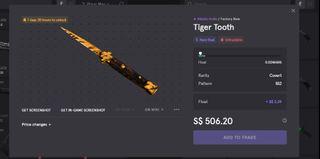Stiletto Knife | Tiger Tooth CSGO Skin