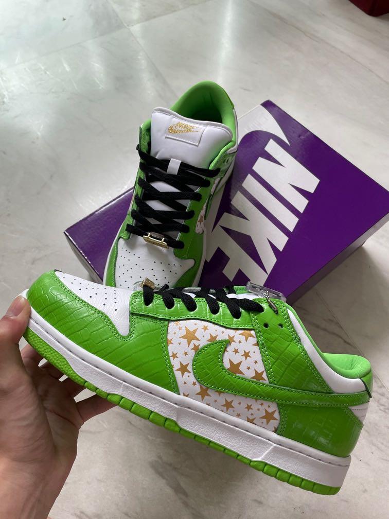 Supreme Dunk Low Mean Green, Men's Fashion, Footwear, Sneakers on Carousell