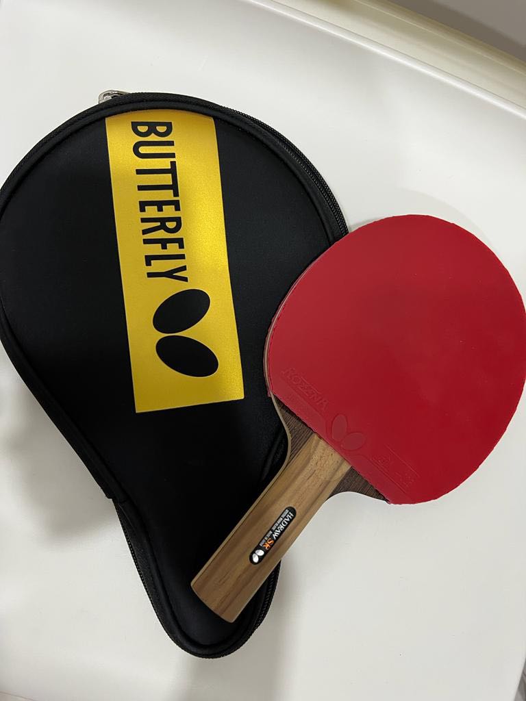 Table tennis Butterfly Hadraw SR Blade with two Rozena Rubber, Sports Equipment, Sports & Games