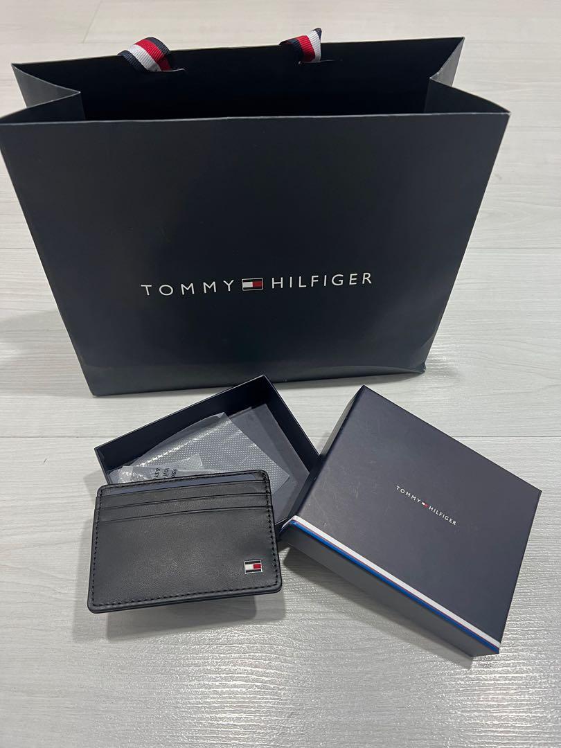 Tommy hilfiger eton leather outlet cardholder in black