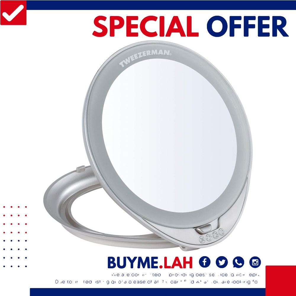 Tweezerman Adjustable Lighted Mirror, Furniture & Home Living, Home