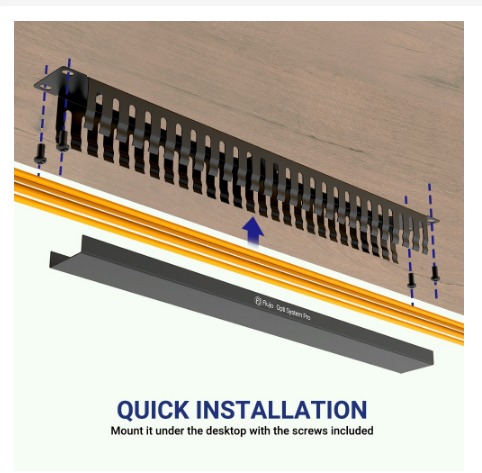 Under Desk Cable Management Tray Horizontal Mount Server Rack Open 24 ...