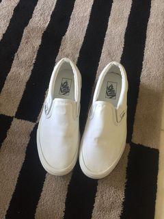 vans slip on full white
