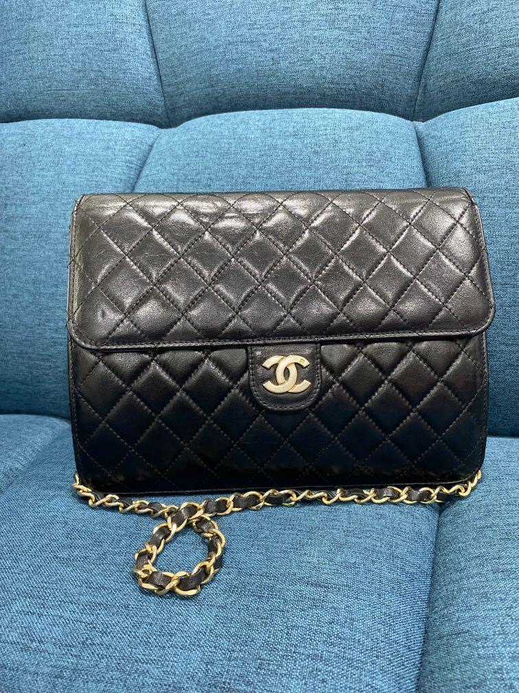 Chanel Vintage Classic Timeless Double Flap Lambskin 10 Shoulder Bag  LAR  Vintage