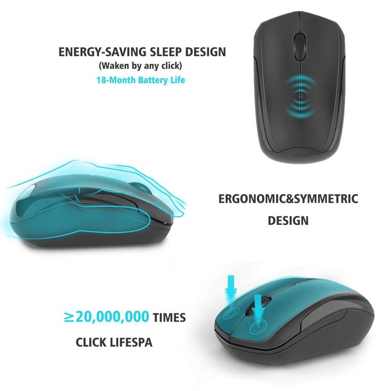 Wireless Keyboard and Mouse, Jelly Comb K041 Ultra-Thin 2.4Ghz Wireless ...