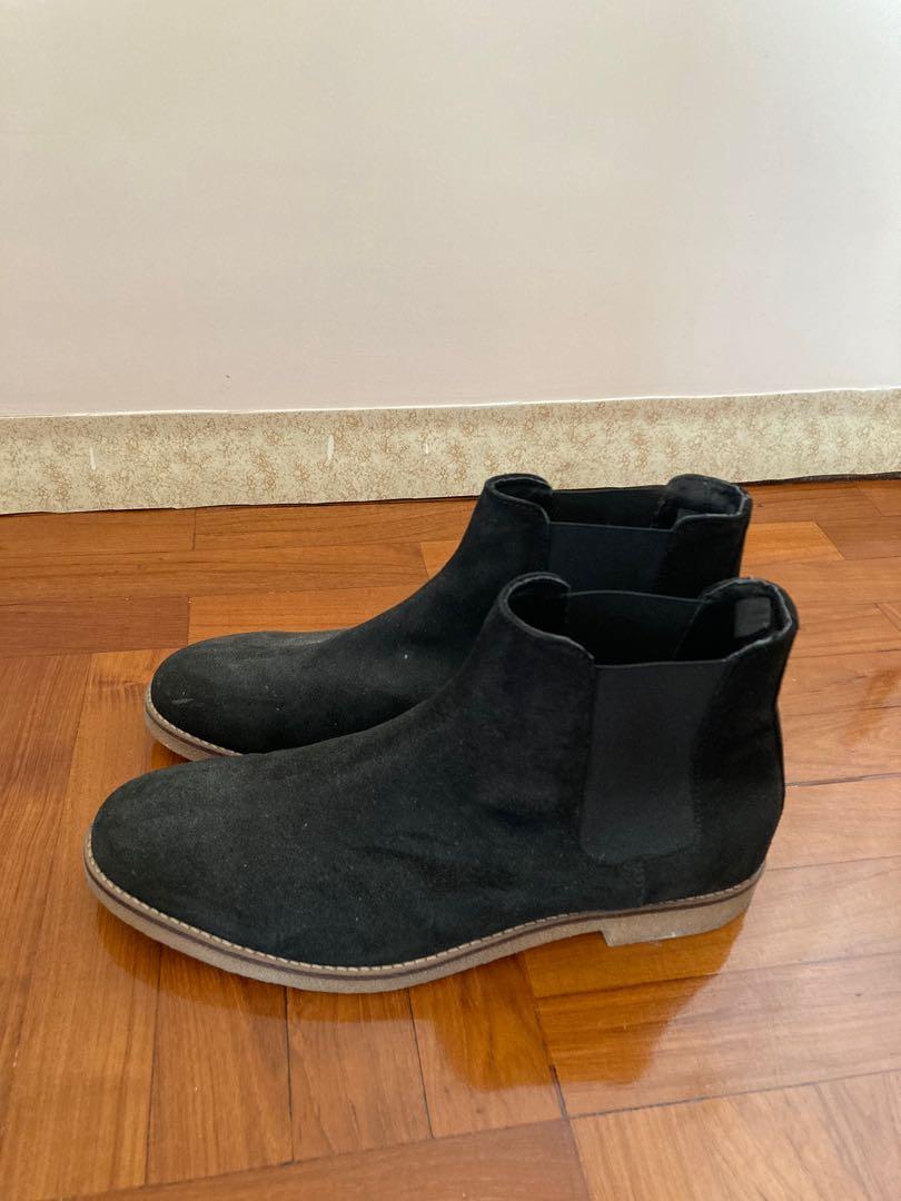 Zara black suede leather boots, size 43 