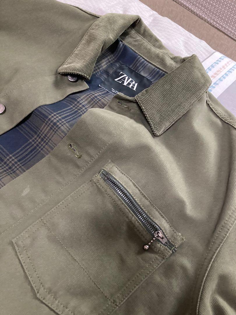 ZARA Chore Jacket khaki Green, Men's Fashion, Coats, Jackets and