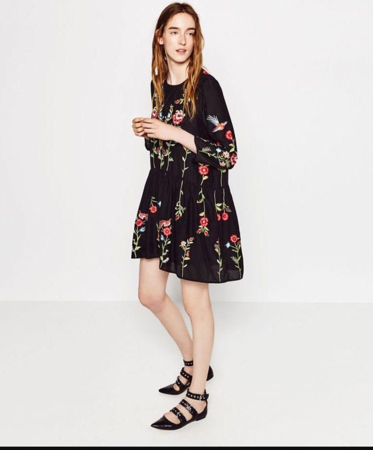 zara embroidered tunic dress Olive and Lime Dress Entro Brand Dresses main image 1