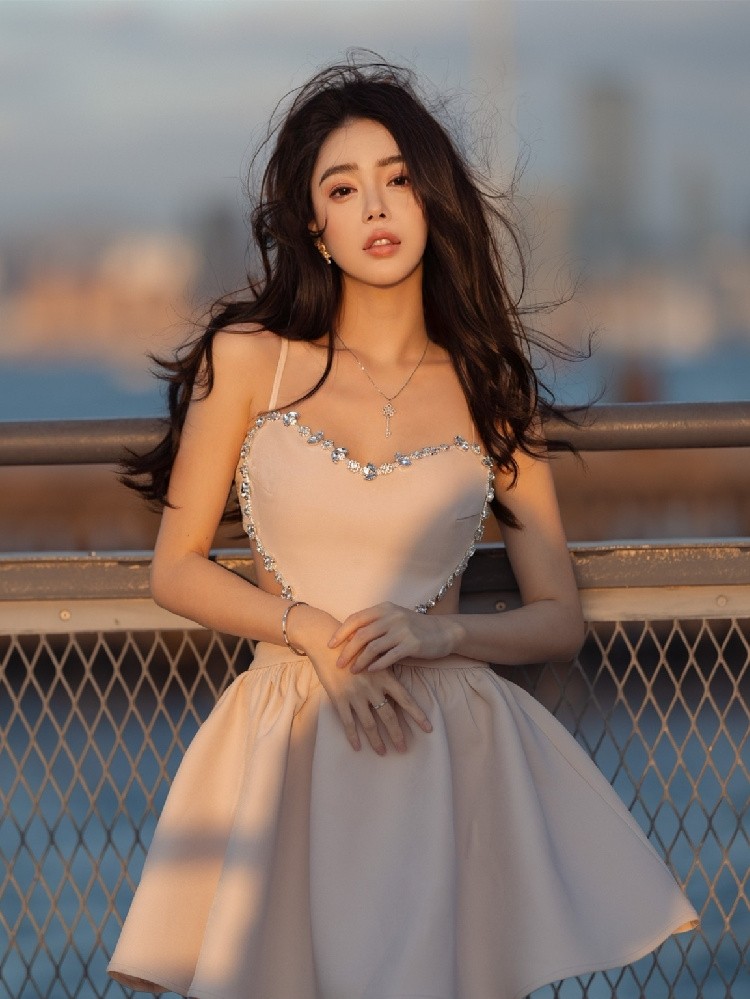 ❤️ Heart Crystal Dress, Women's Fashion 