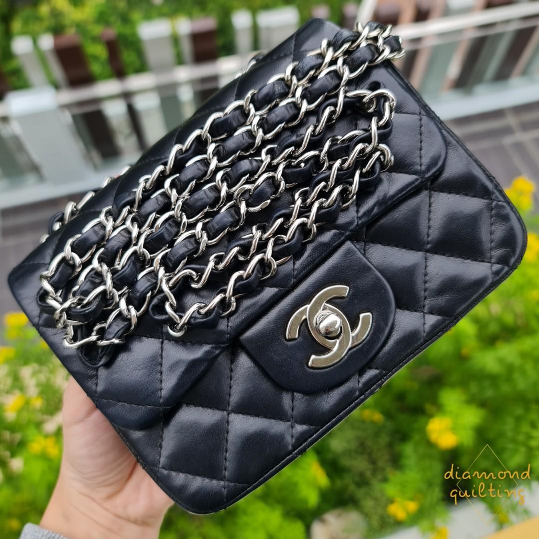 chanel classic flap with silver hardware bag