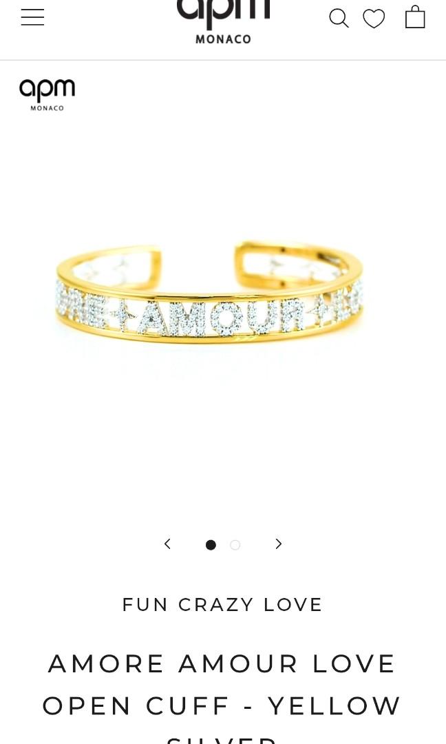 Apm Monaco Amour Love Open Cuff Bracelet in Metallic