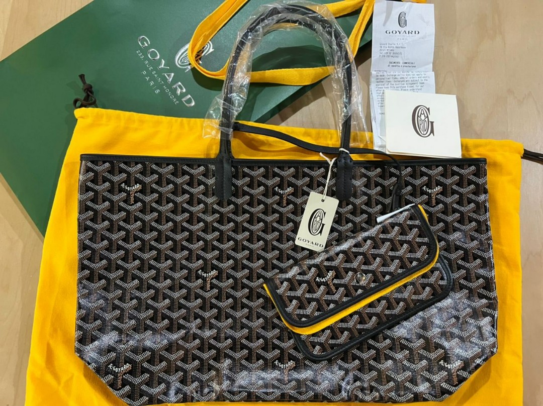 Authentic Goyard Saint Louis PM yellow tote with
