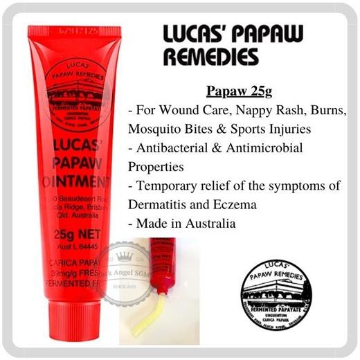 Pretty Angel Shoppe - LUCAS' PAPAW OINTMENT is NOW AVAILABLE Lucas' Papaw  Ointment is a 100% Australian-made papaw ointment with antibacterial and  antimicrobial properties. Papaw is beneficial in repairing, smoothing, and  firming