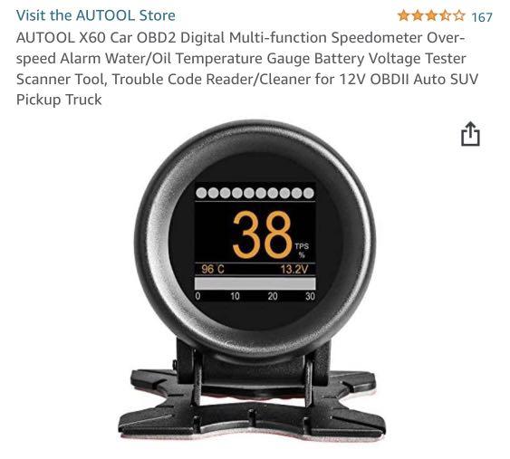 AUTOOL X60 Car OBD2 Digital Multi-function Speedometer Over-speed Alarm ...