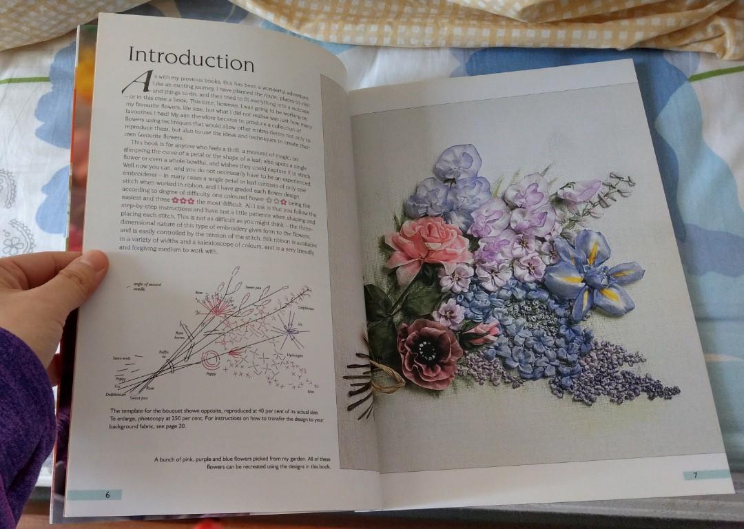 A-Z of Silk Ribbon Flowers Ann Cox ribbon embroidery 立體絲帶刺繡花教學手作工具書, 興趣及遊戲,  書本 文具, 教科書- Carousell