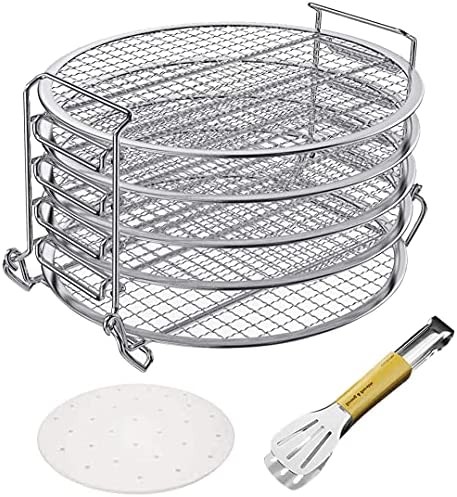 Dehydrator Rack Edelstahl – 5‑stöckiges Gestell Für Instant Pot 8 Qt & Air Fryer | Stapelbar, Spülmaschinengeeignet