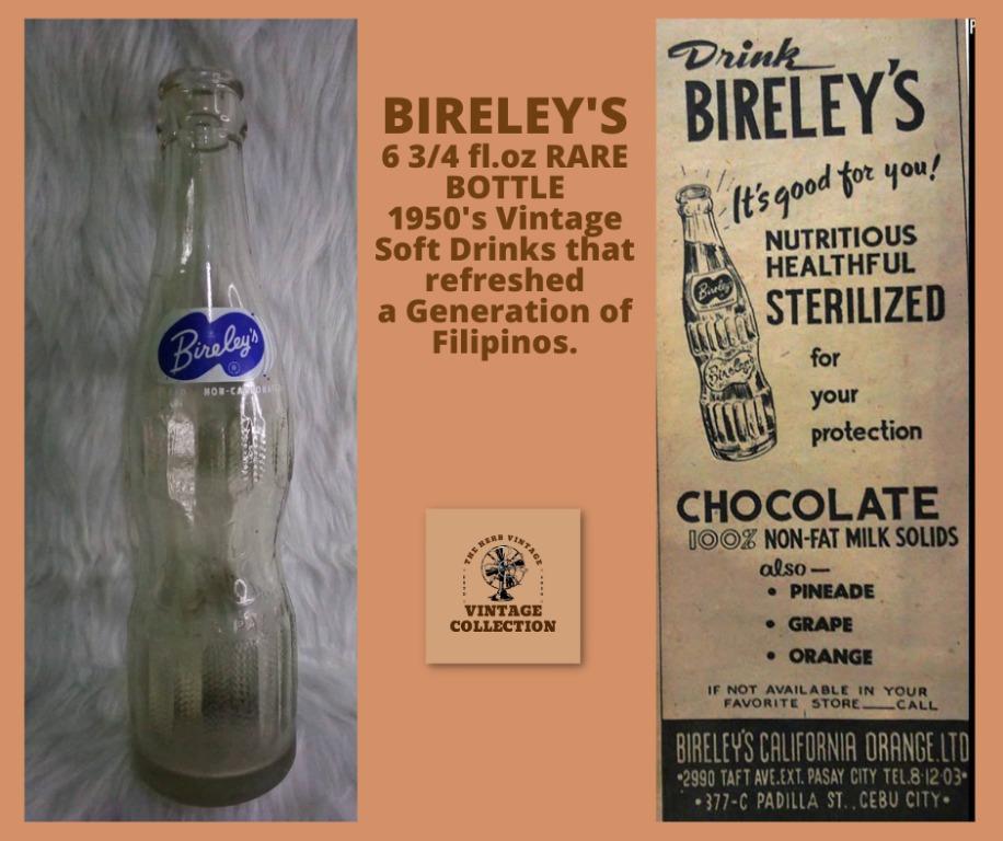 VINTAGE BIRELEY'S 6 3/4 fl.oz VINTAGE & RARE BOTTLE/Collector's item