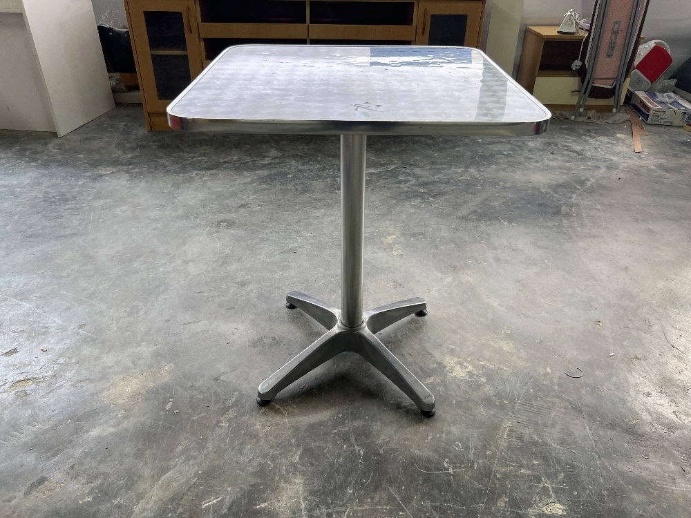 Bistro Stainless Steel Square Dining Table / Meja Makan Persegi Keluli Tahan Karat Bistro ...