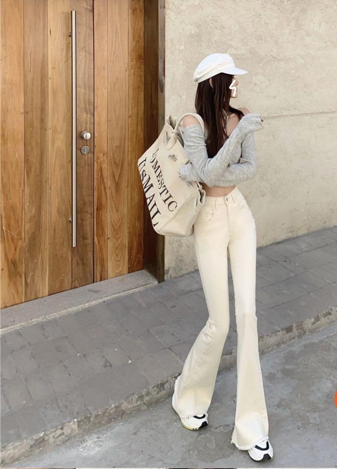 White jeans sales bell bottom