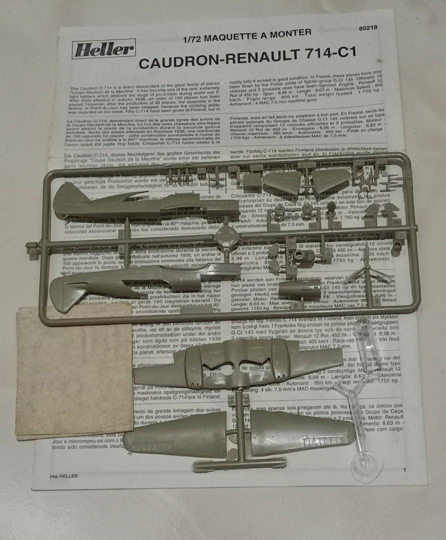 Caudron Renault 714 Scale Model (Category: Vehicle & Diecast Models) located in San Fernando. Submitted by gelo.archive (Listing ID 1167877012, Image 3). Description: Brand: Heller Title: Caudron Renault 714 Scale: 1:72 Type: Full Kit Released: 1993 Payment Method (Payment first policy) •Palawan Express • Pay Maya .