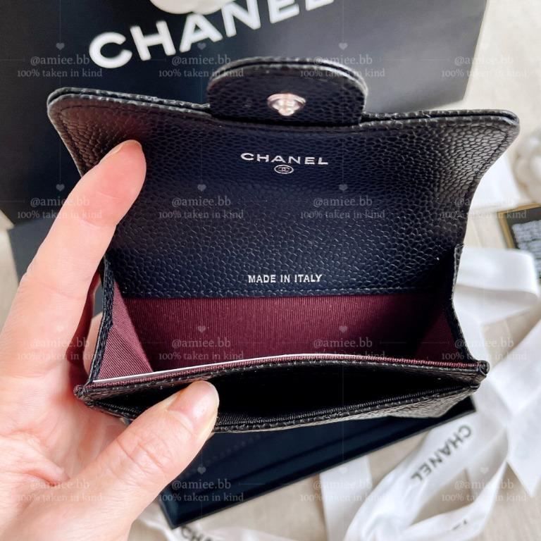 Chanel Classic Card Holder in Black Caviar SHW (06/2022 Receipt