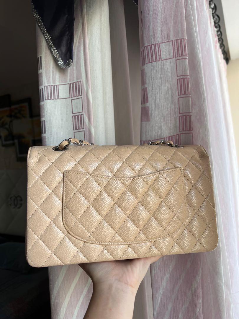 Authentic Chanel Caviar Classic Flap GHW Beige, Luxury, Bags